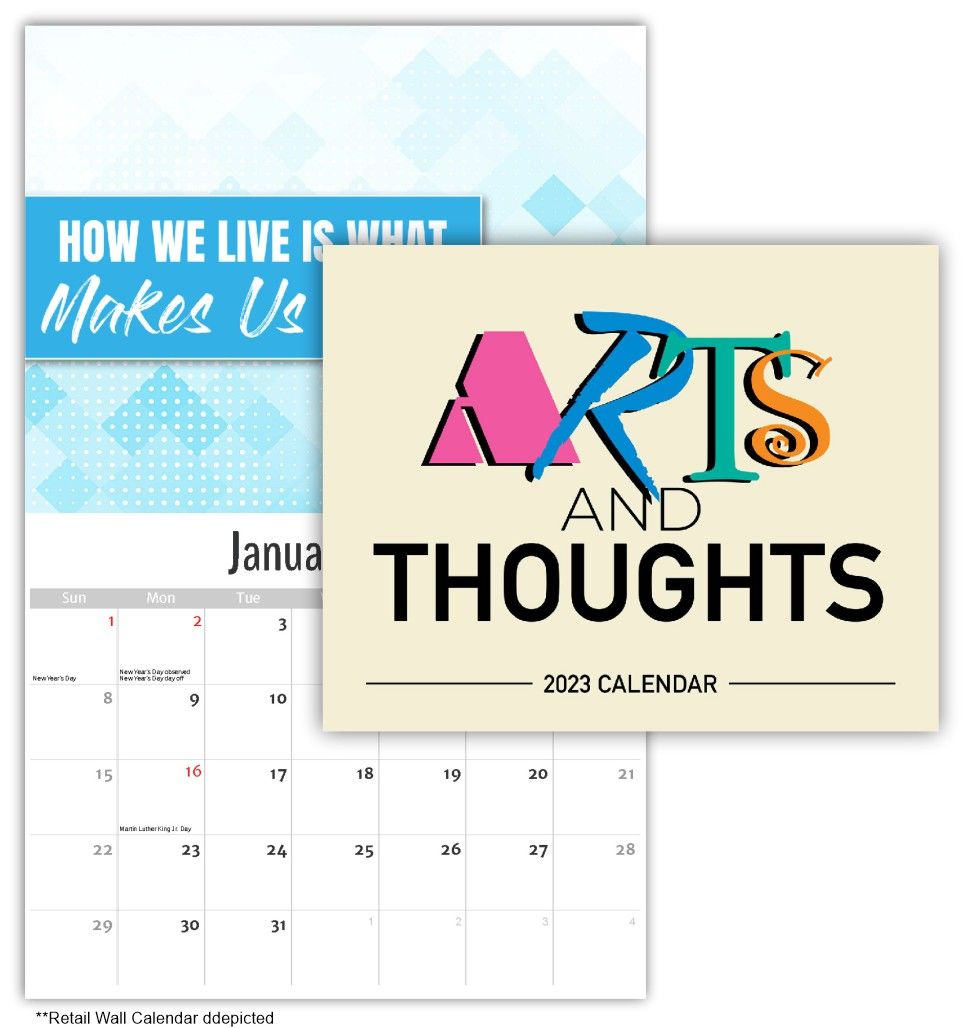 Arts and Thoughts Wall Calendar Quality Gift Wall Calendar - Arts and Thoughts