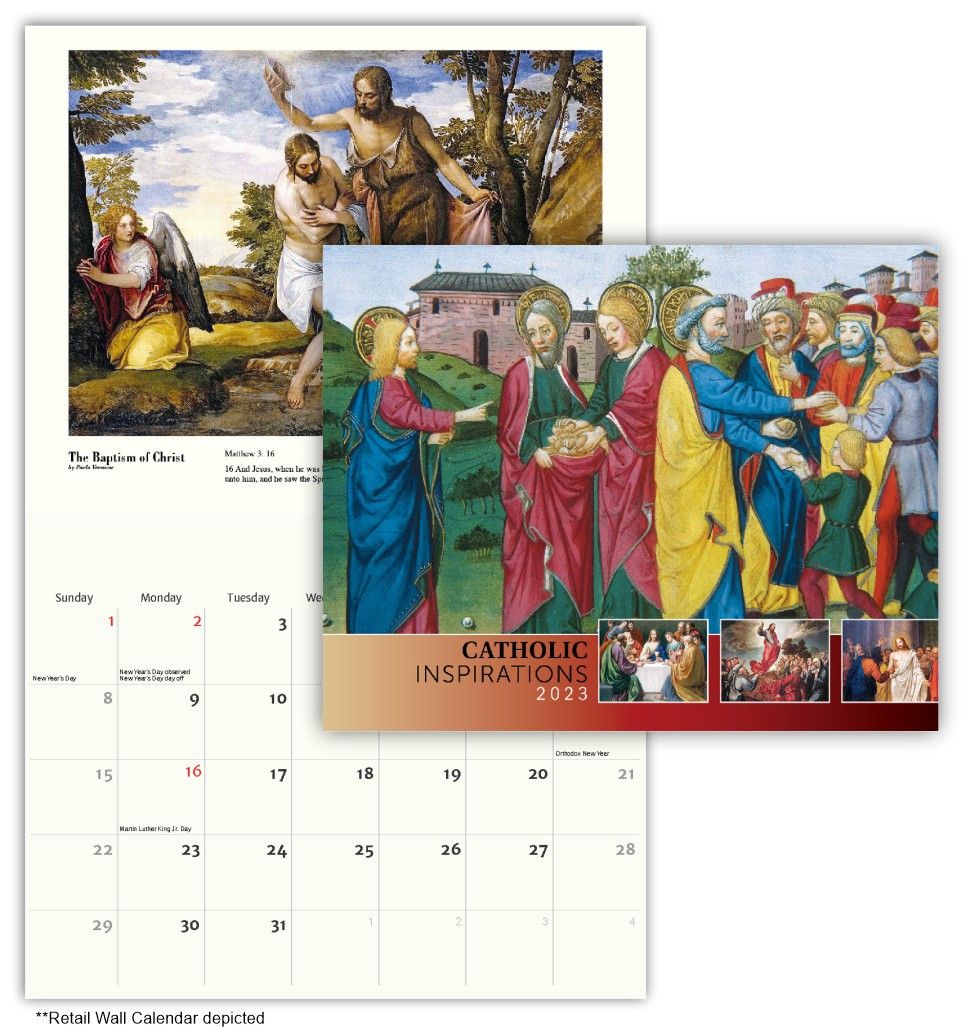 Catholic Inspirations Wall Calendar Quality Wall Calendar Gift - Catholic Inspiration Religious calendar