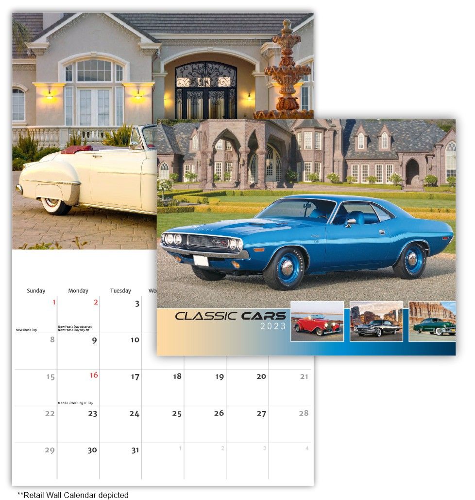 Classic Cars Wall Calendar Quality Wall Calendar Gift - Classic Cars Wall Calendar
