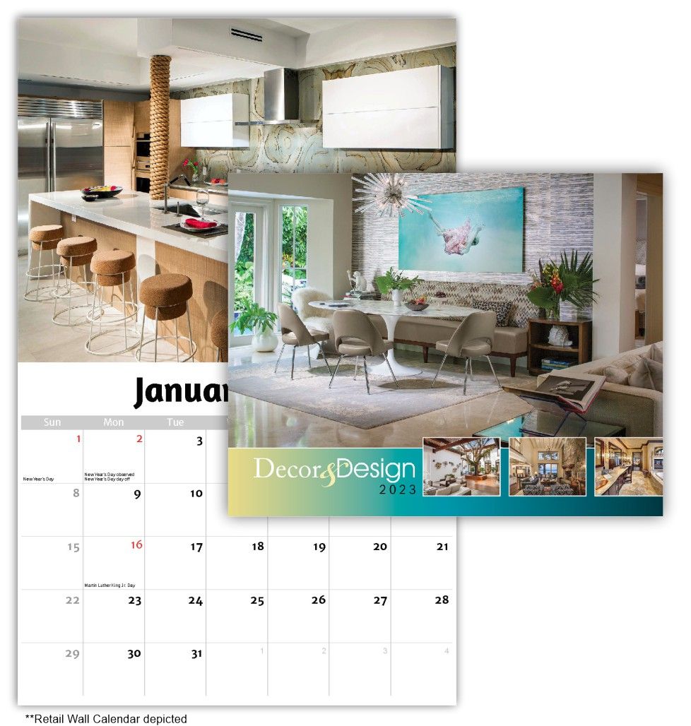 Decor and Design Wall Calendar Quality Wall Calendar Gift - Decor and Design Wall Calendar