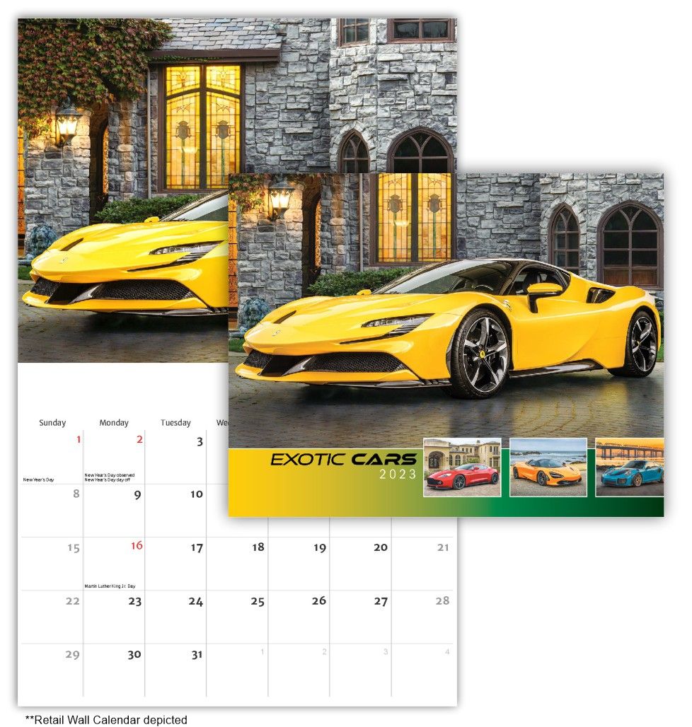 Exotic Cars Wall Calendar Quality Wall Calendar Gift - Exotic Cars Wall Calendar