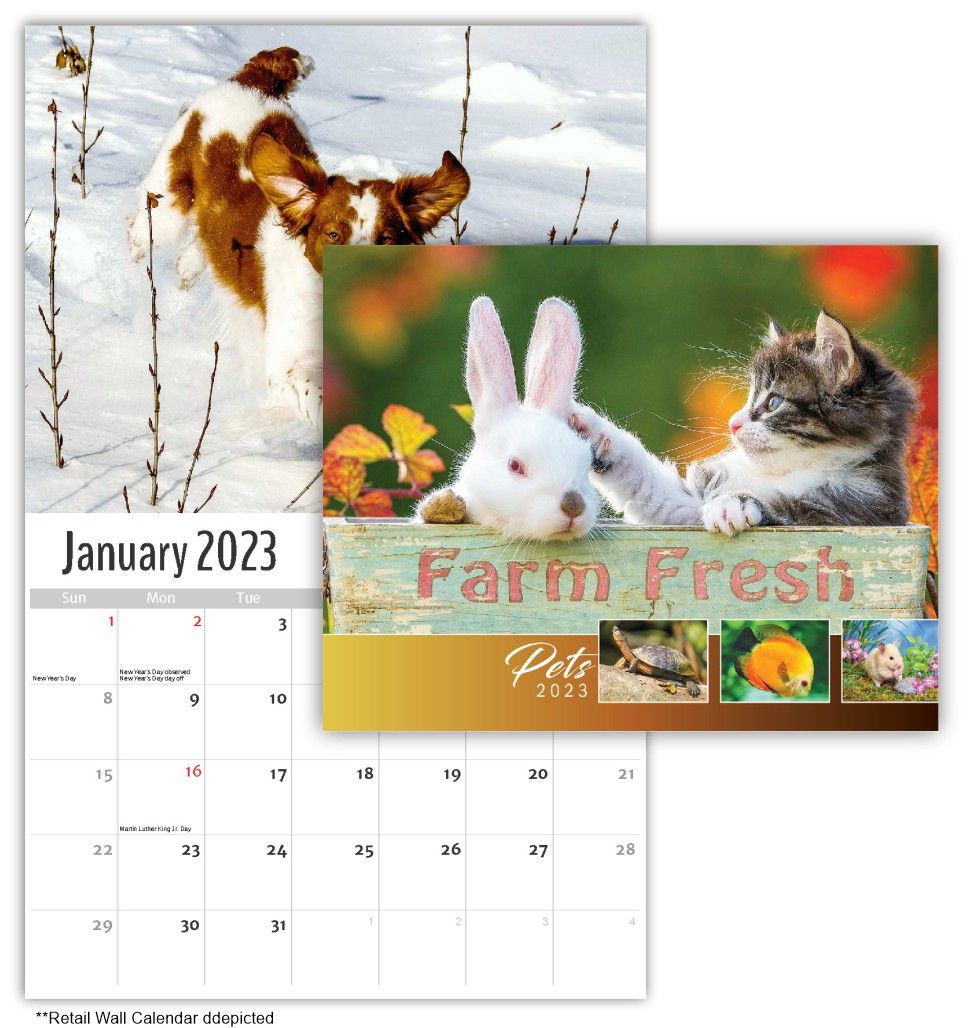 Pets Wall Calendar Quality Wall Calendar Gift - Household Pets Wall Calendar