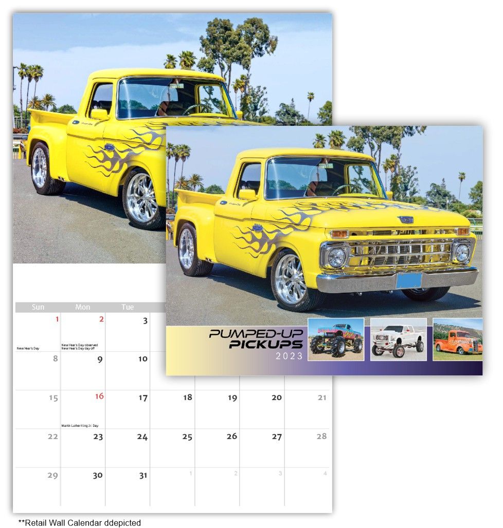 Pumped-Up Pickups Wall Calendar Pumped Up Pick-Ups Wall Calendar - Quality Wall Calendar Gift