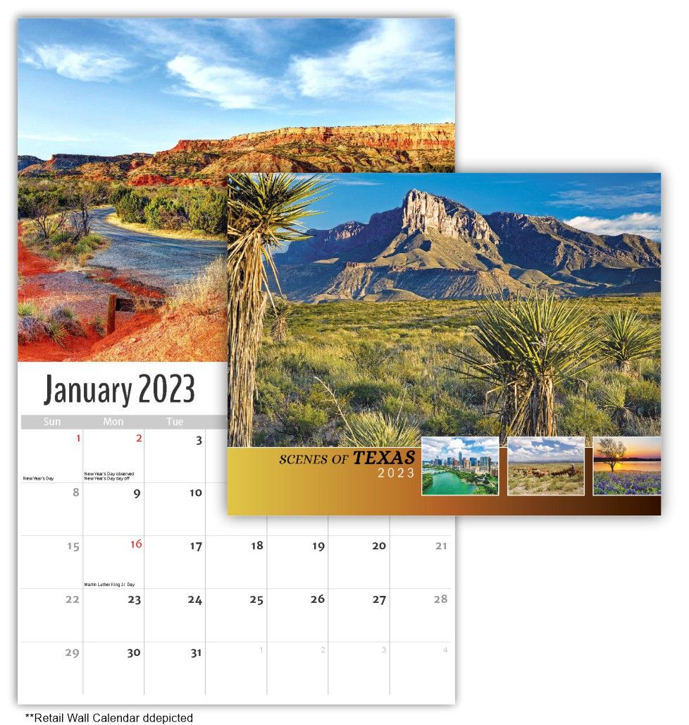 Scenes of Texas Wall Calendar Scenes of Texas Wall Calendar - Quality Wall Calendar Gift