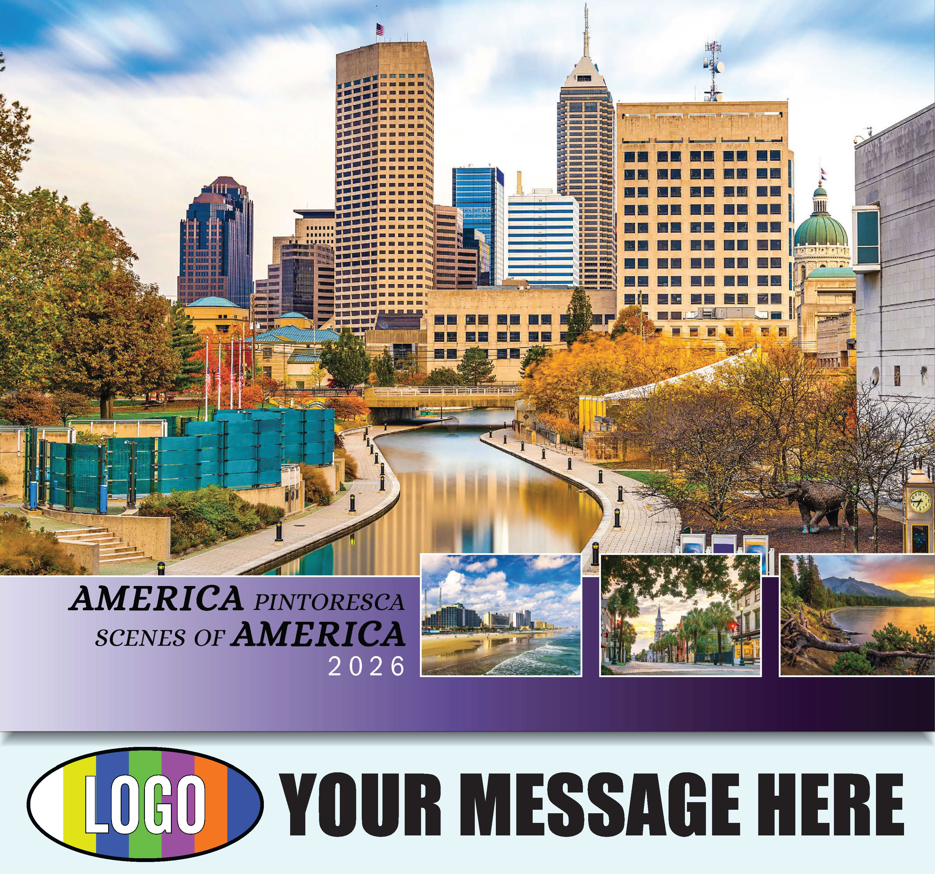 Scenes of America Bilingual Business Promotion Calendar