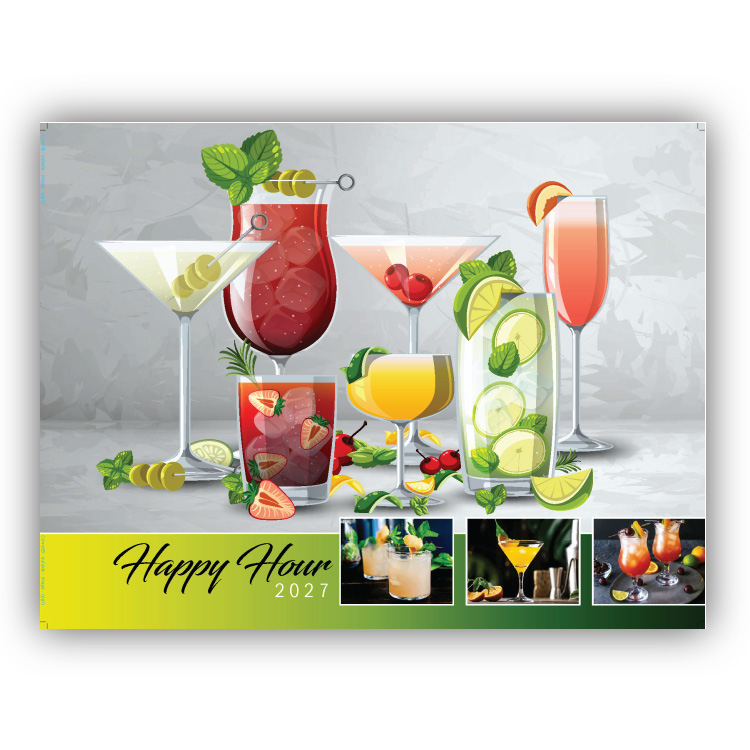 Quality Wall Calendar Gift - Happy Hour Cocktails 2025 calendar