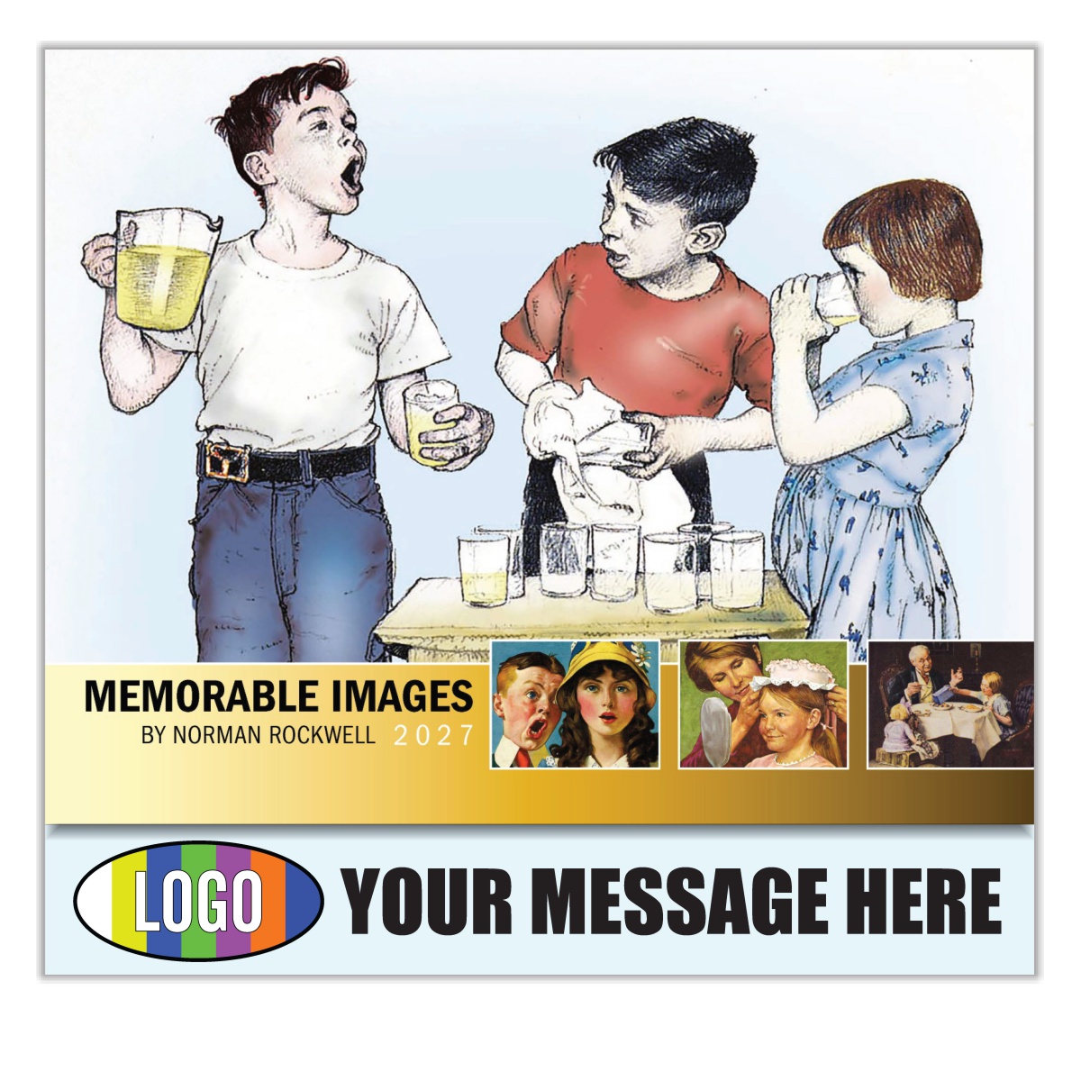 Quality Business Promotional Calendar - Norman Rockwell Art Wall Calendar