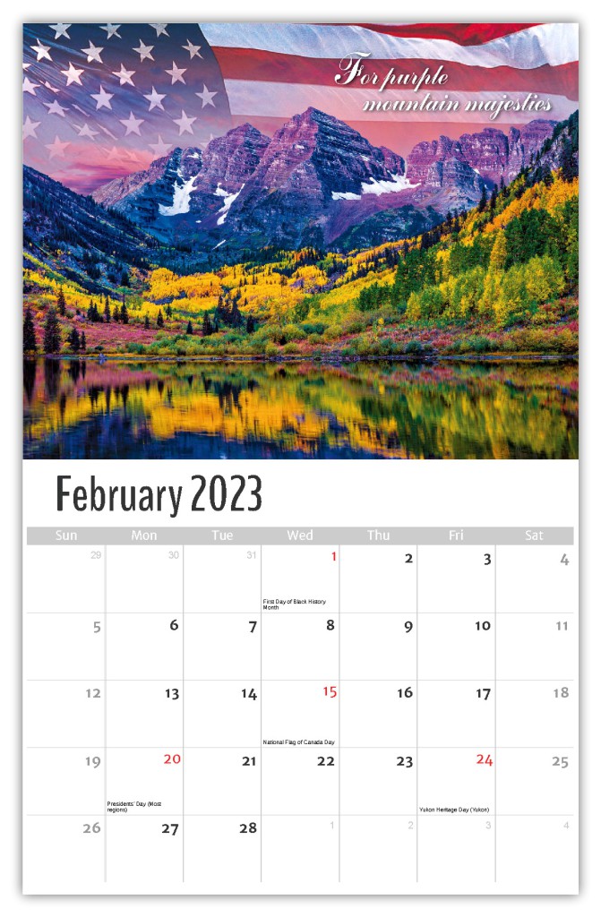 2023 Wall Calendar | America the Beautiful | US Patriotism