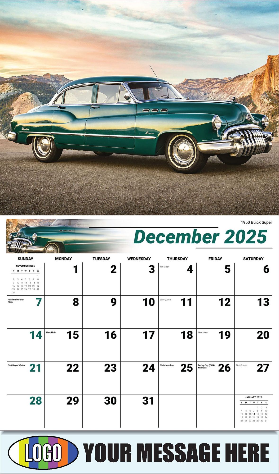 2026 GM Classic Cars Business Promotional Calendar
