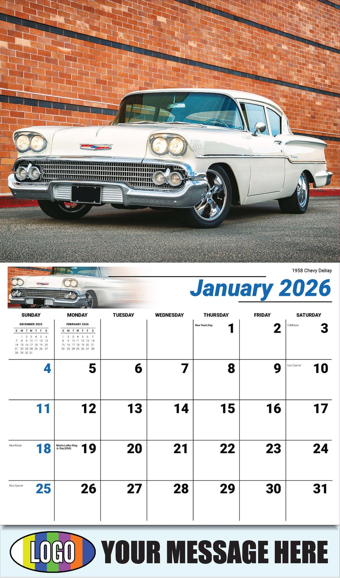 2026 GM Classic Cars Business Promotional Calendar