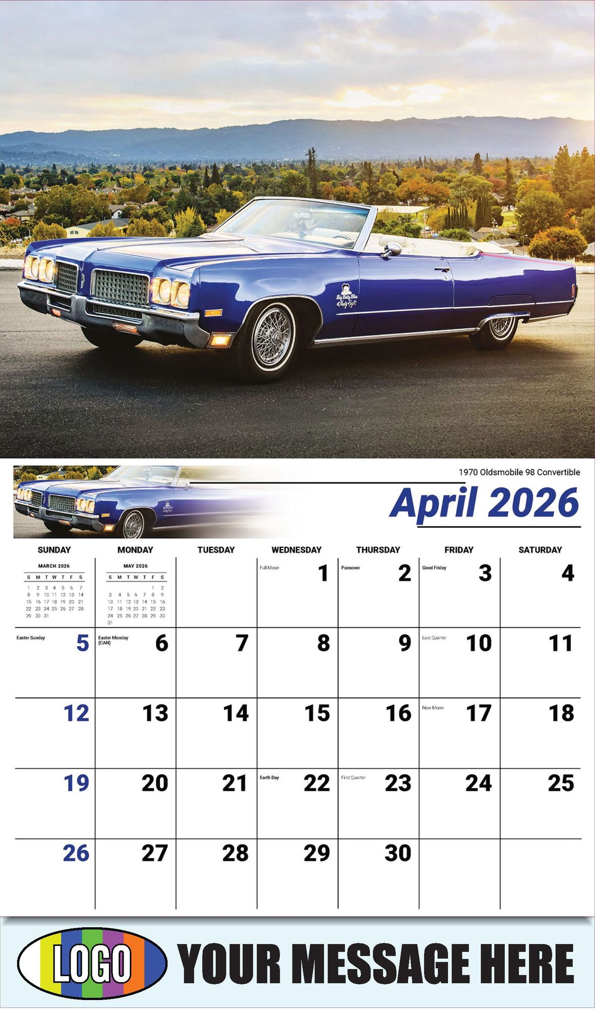 2026 GM Classic Cars Business Promotional Calendar