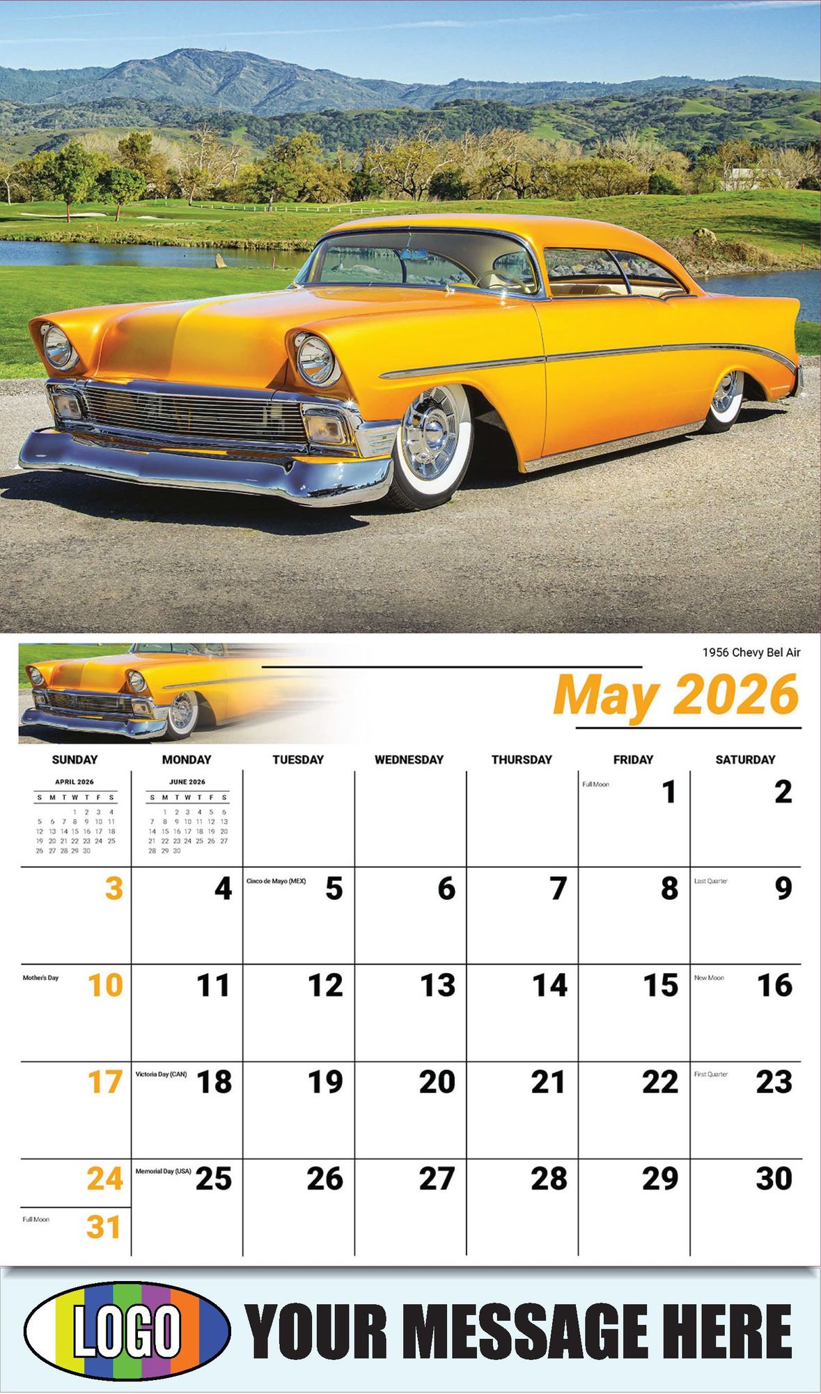 2026 GM Classic Cars Business Promotional Calendar