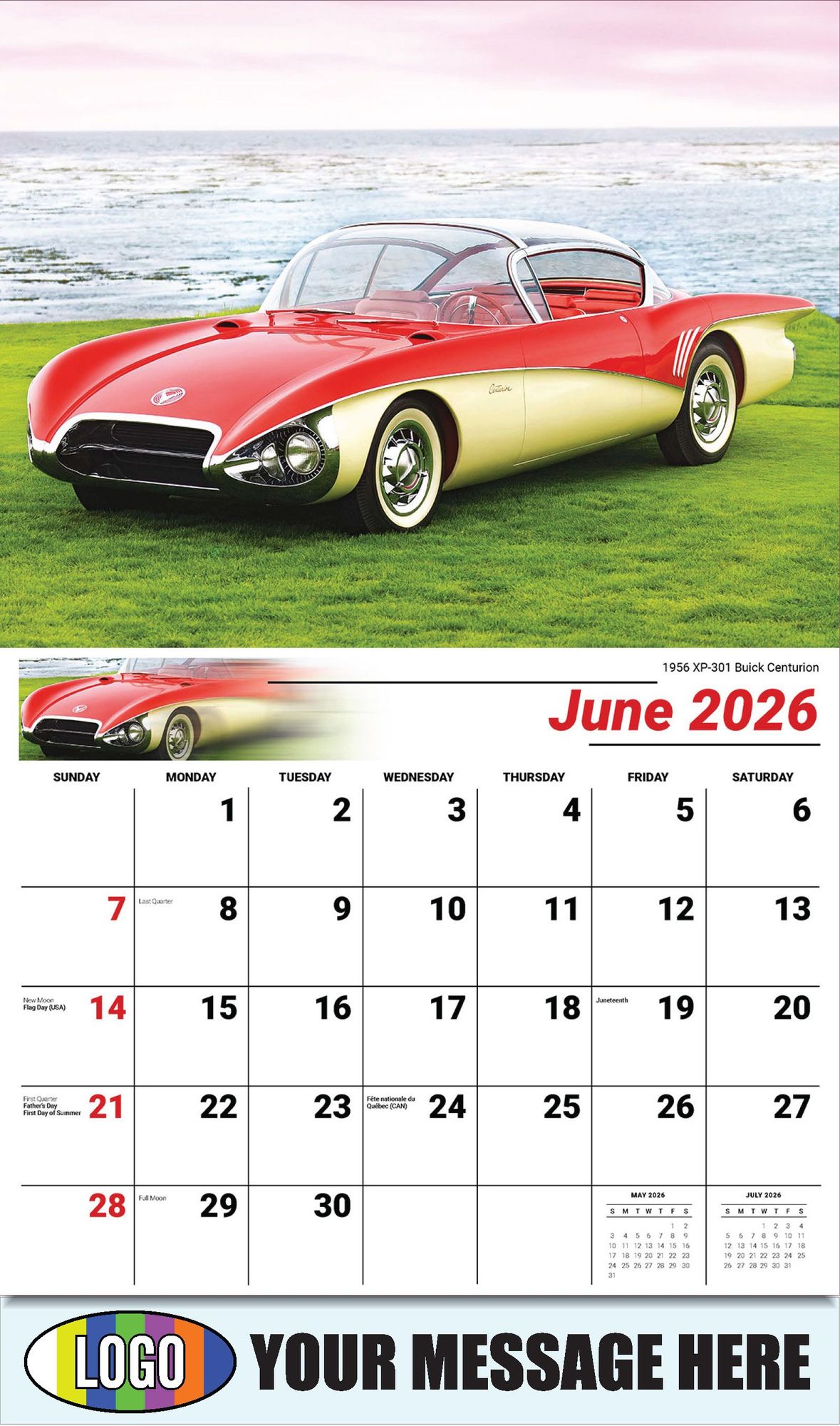 2026 GM Classic Cars Business Promotional Calendar