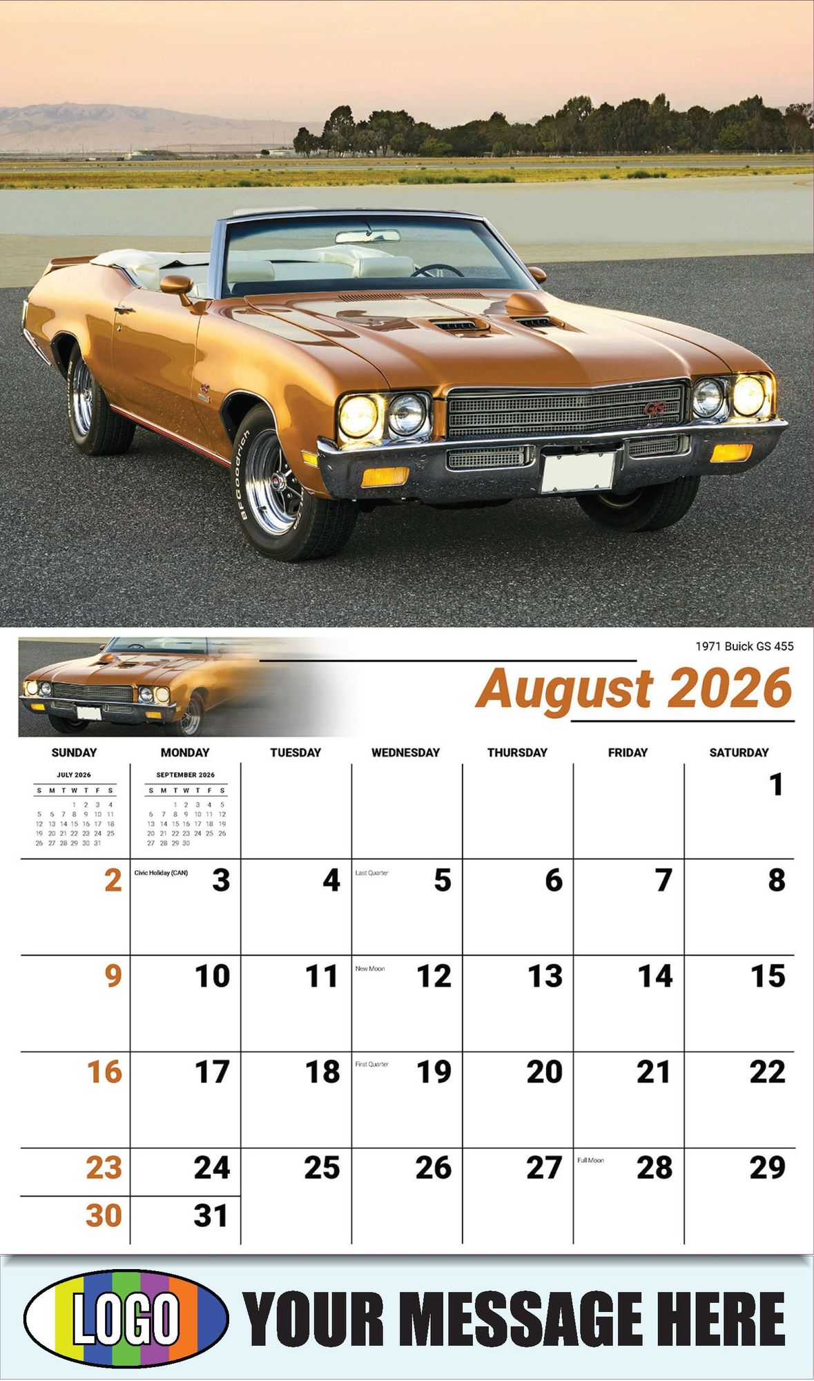 2026 GM Classic Cars Business Promotional Calendar