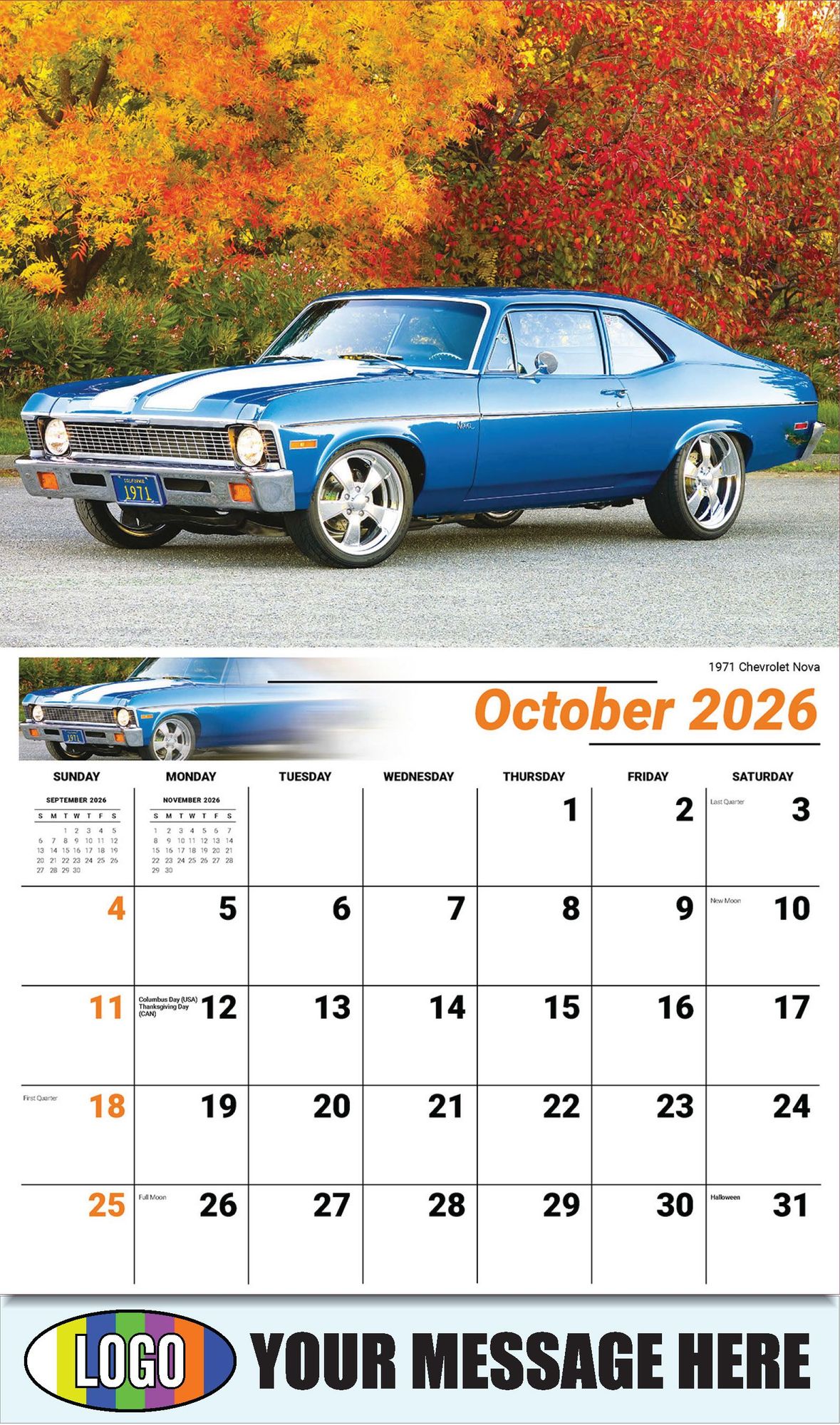 2026 GM Classic Cars Business Promotional Calendar