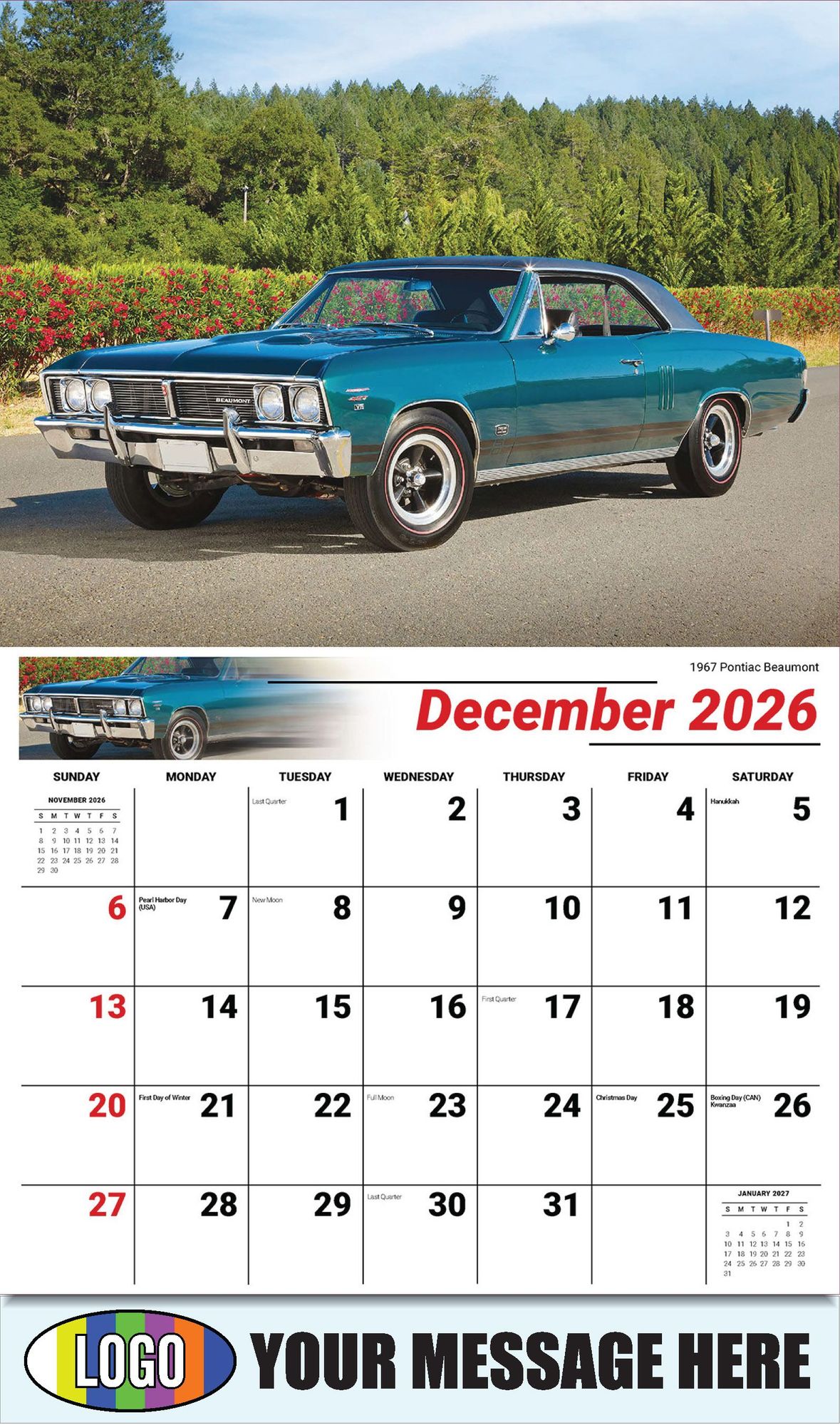 2026 GM Classic Cars Business Promotional Calendar