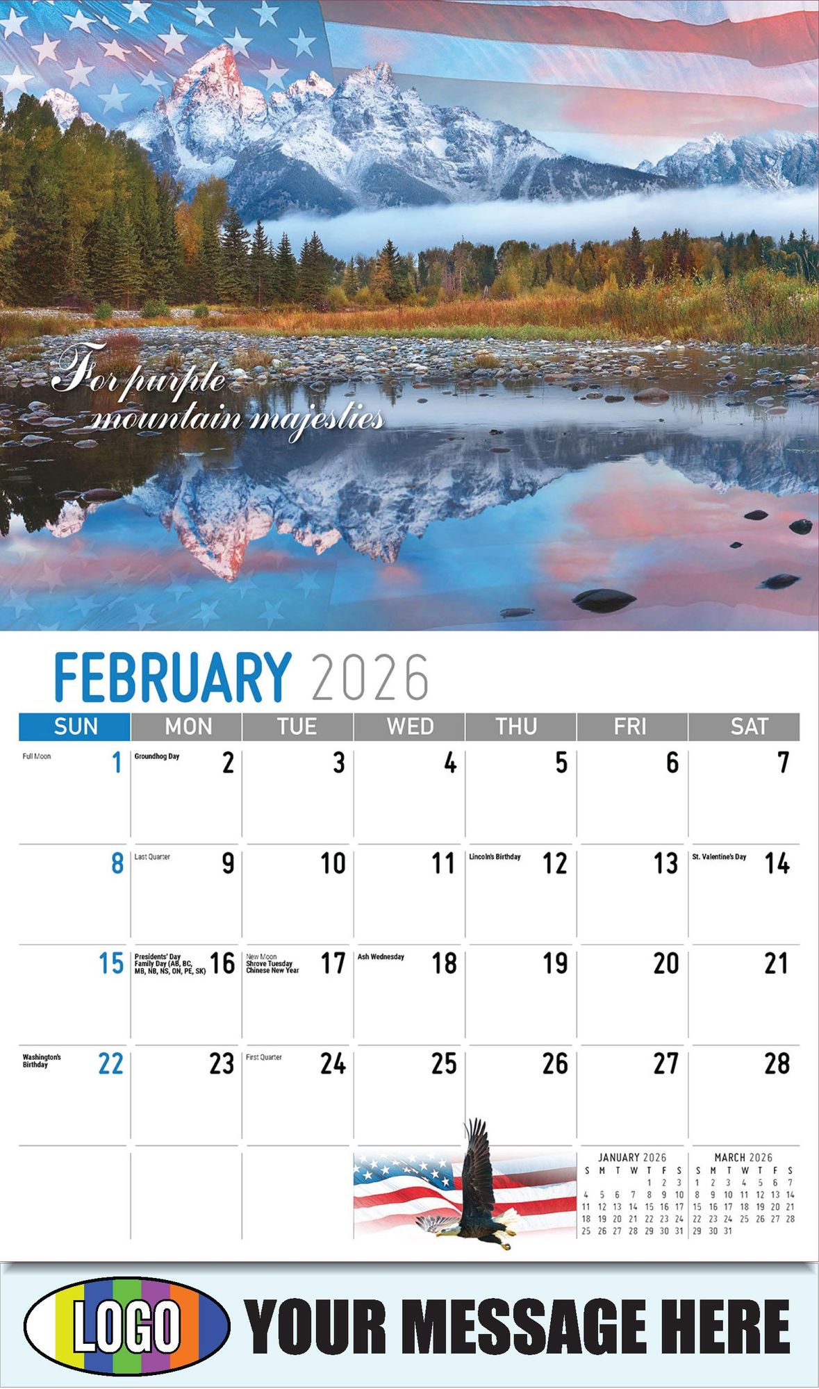 2026 America the Beautiful Business Promotional Calendar