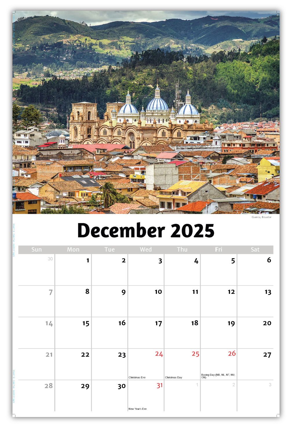 2026 Beauty of Latin America wall calendar