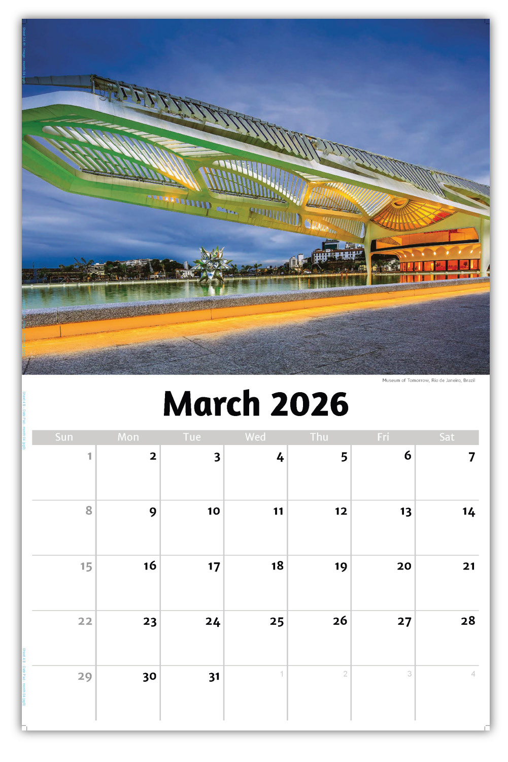 2026 Beauty of Latin America wall calendar