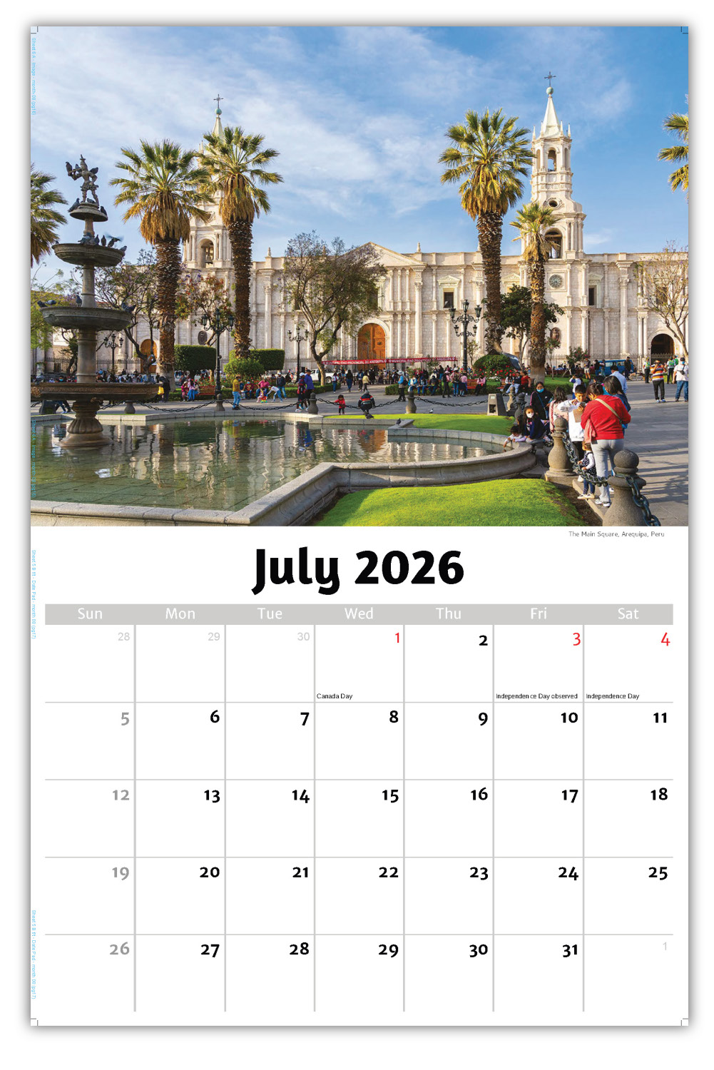 2026 Beauty of Latin America wall calendar