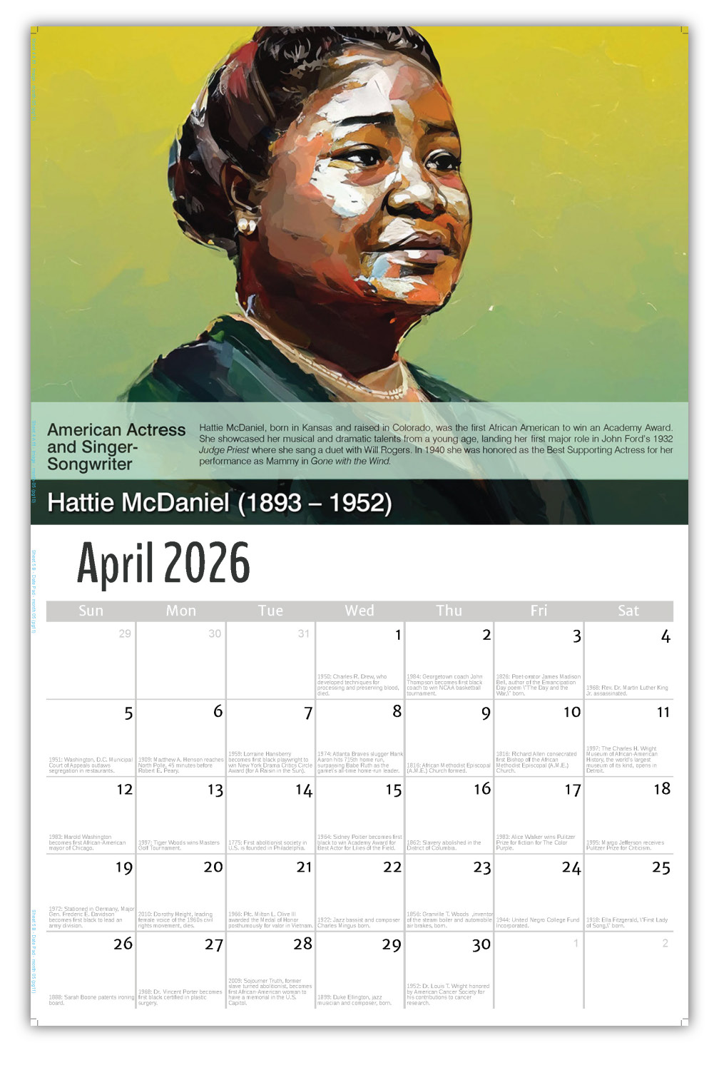 2026 Black History wall calendar