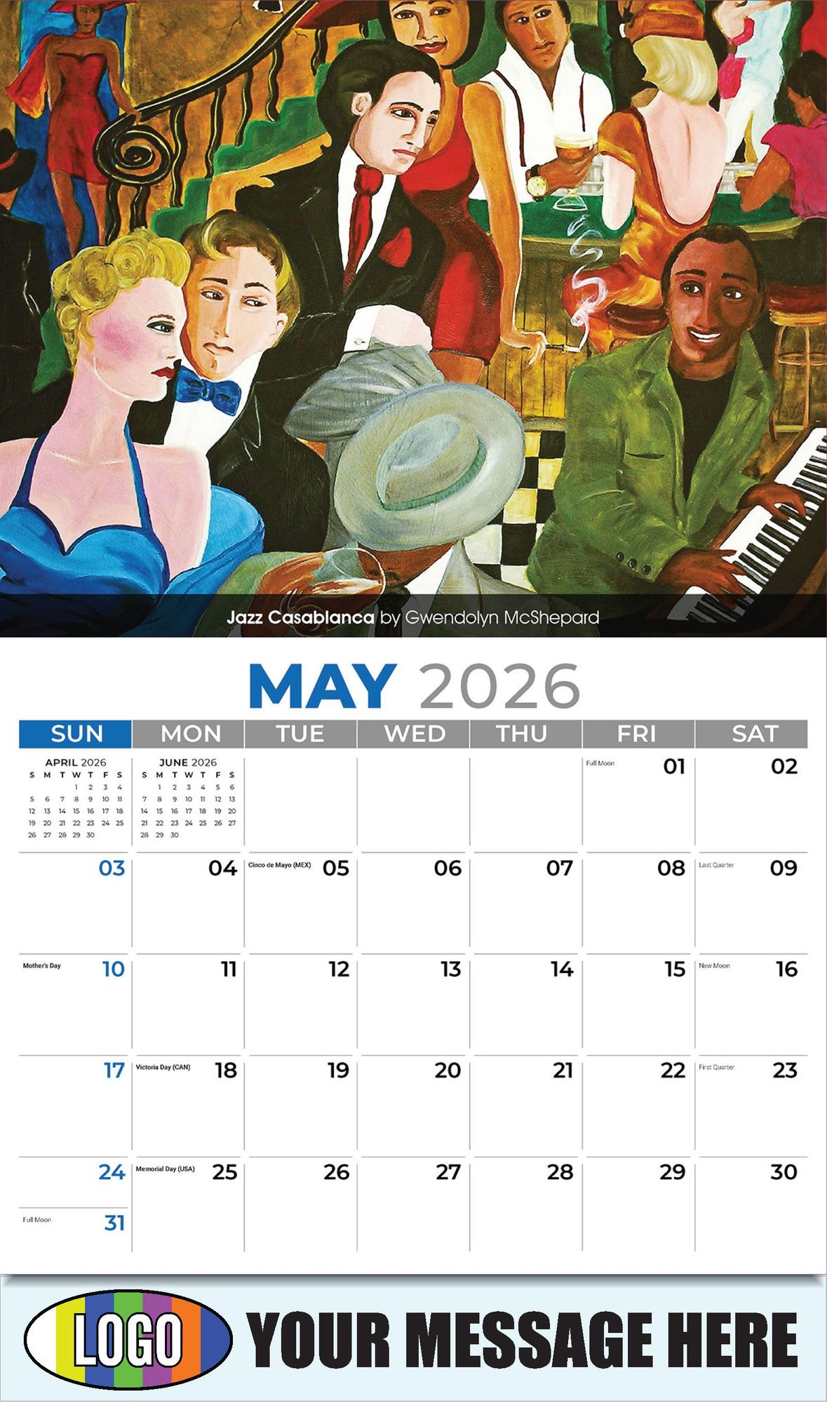 2026 Celebration of African-American Art Business Promotional Calendar