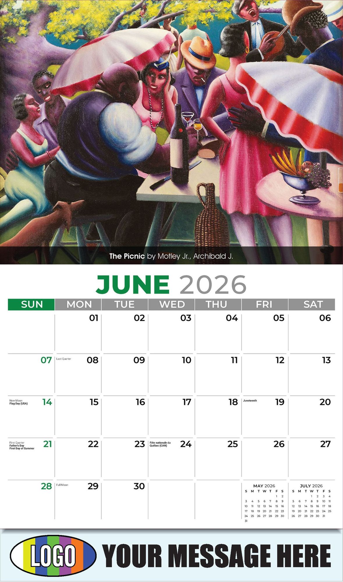 2026 Celebration of African-American Art Business Promotional Calendar