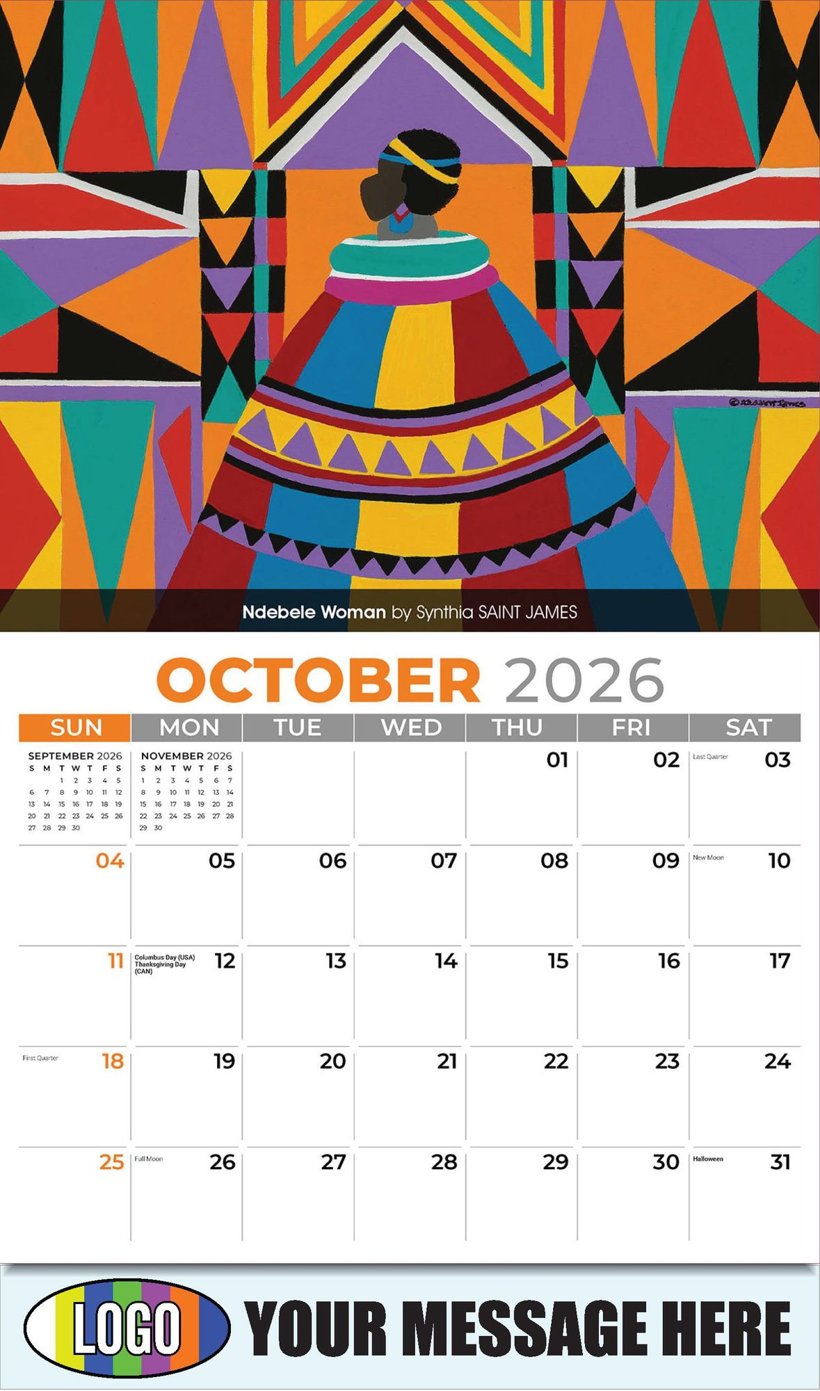 2026 Celebration of African-American Art Business Promotional Calendar