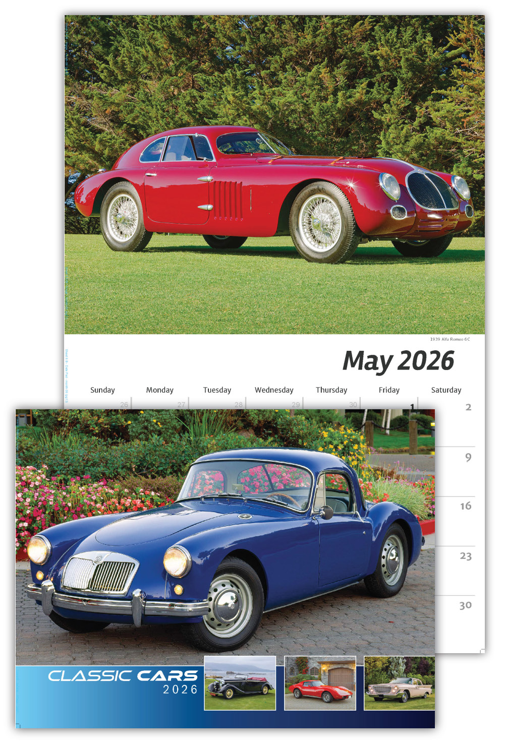 2026 Classic Cars wall calendar