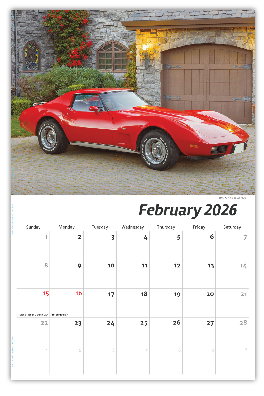2026 Classic Cars wall calendar