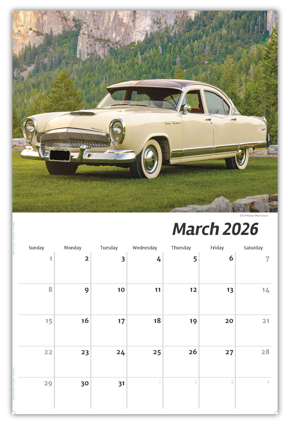2026 Classic Cars wall calendar