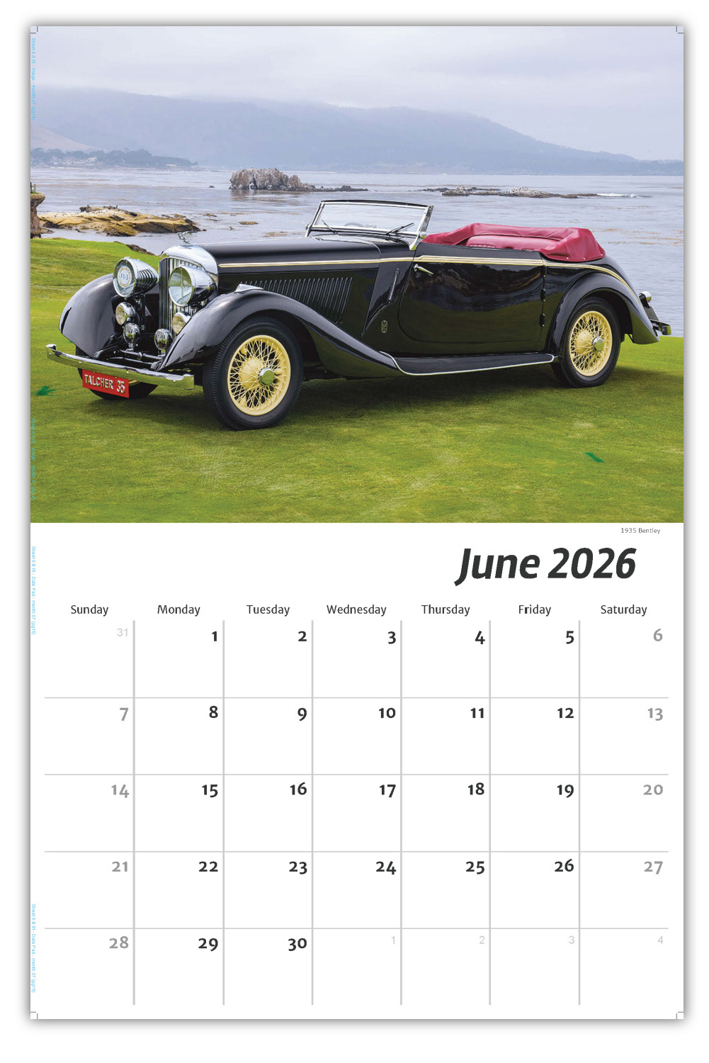 2026 Classic Cars wall calendar