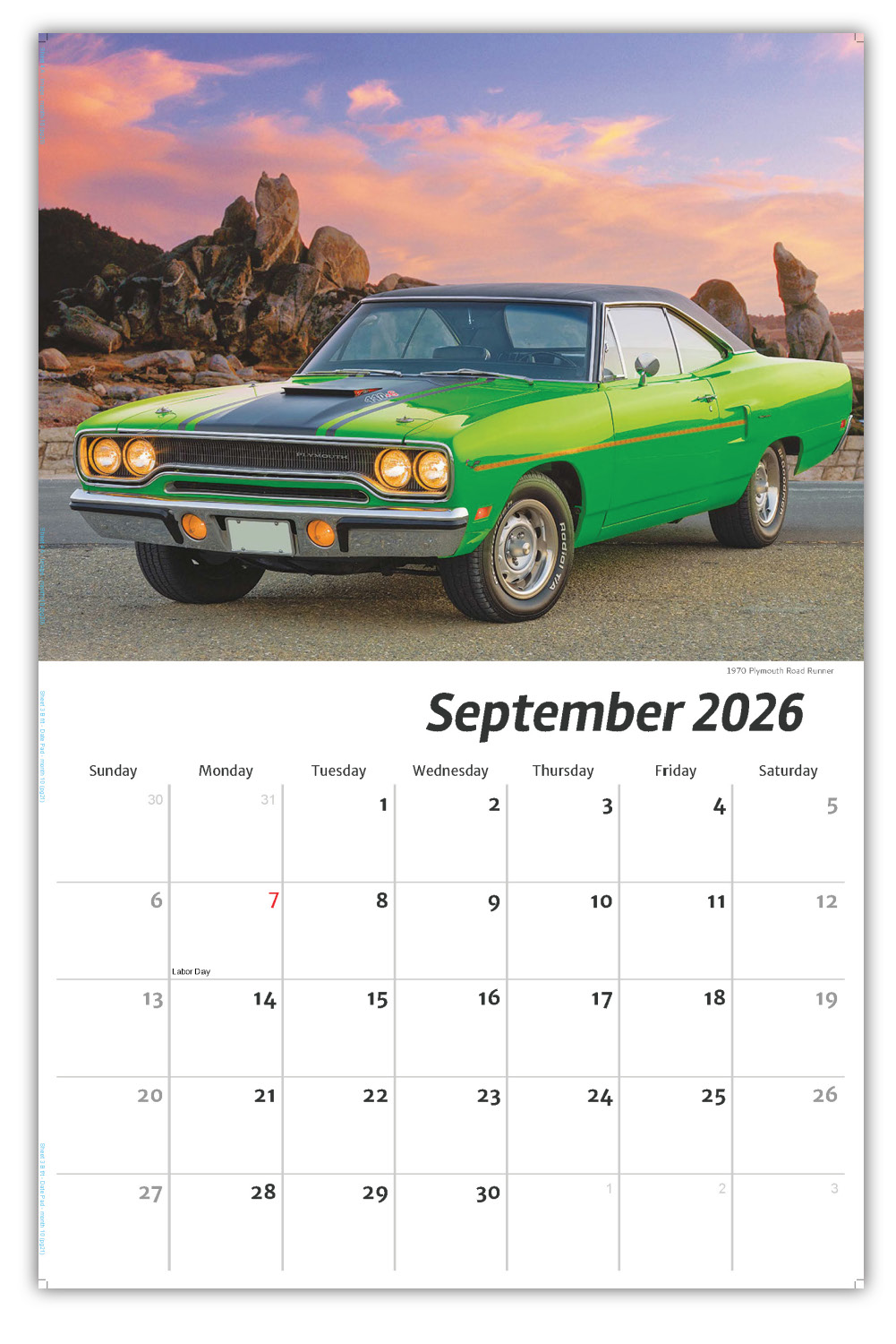 2026 Classic Cars wall calendar
