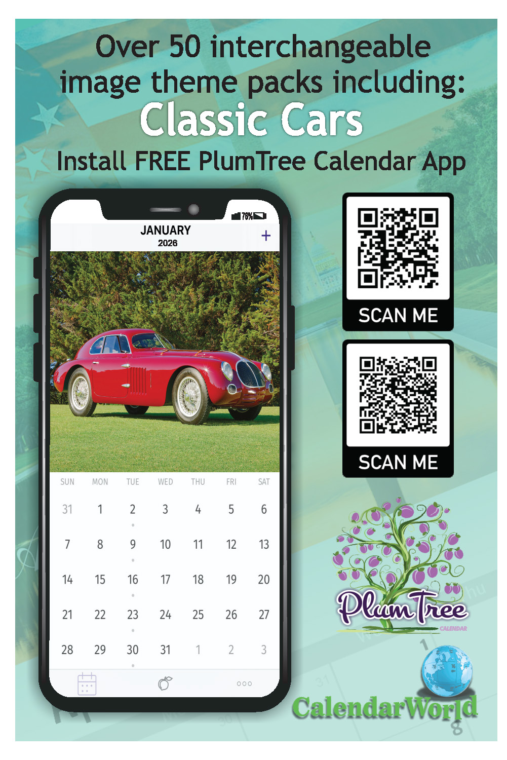 2026 Classic Cars wall calendar