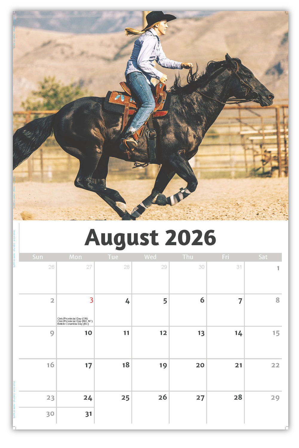 2026 Country Spirit wall Calendar