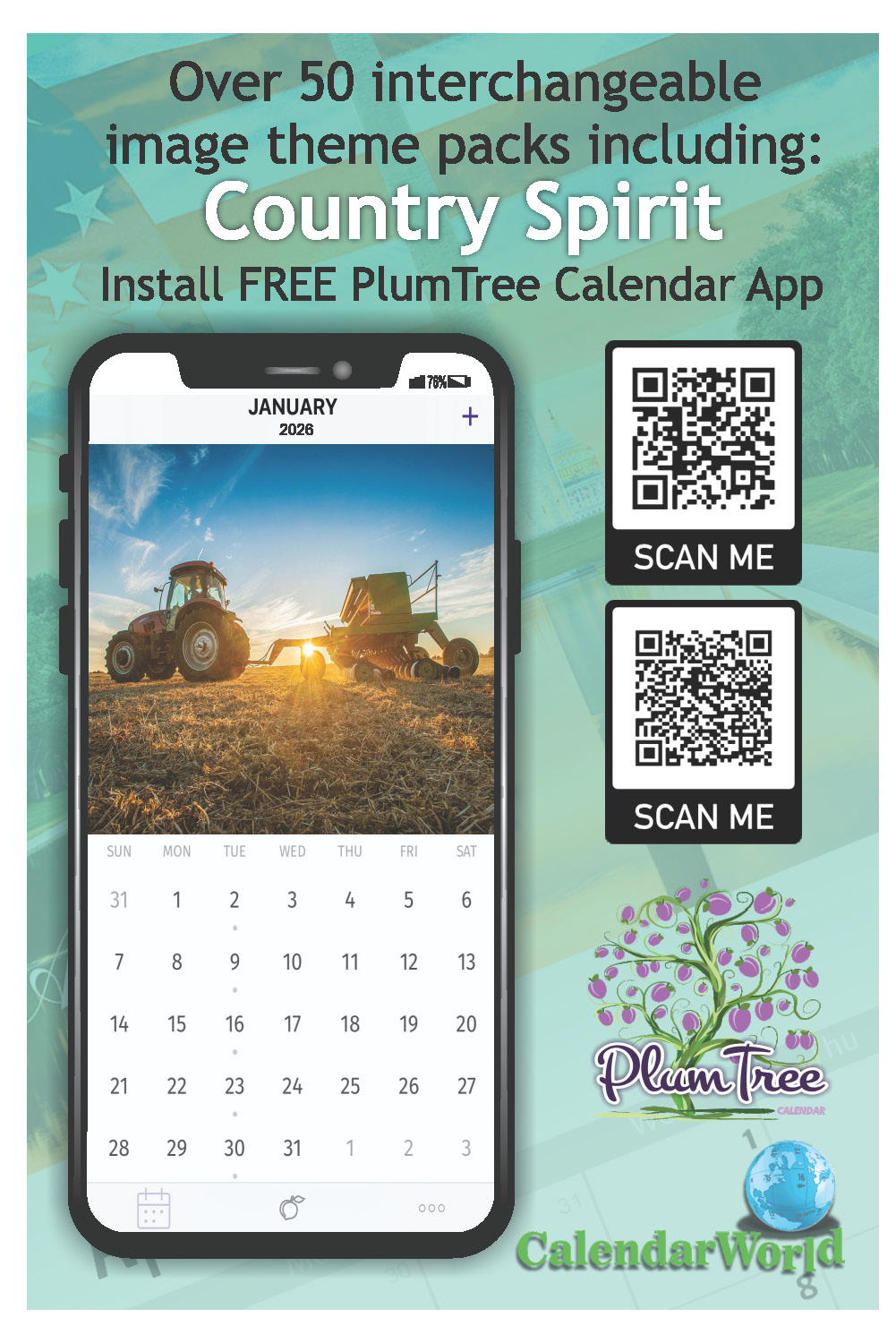 2026 Country Spirit wall Calendar