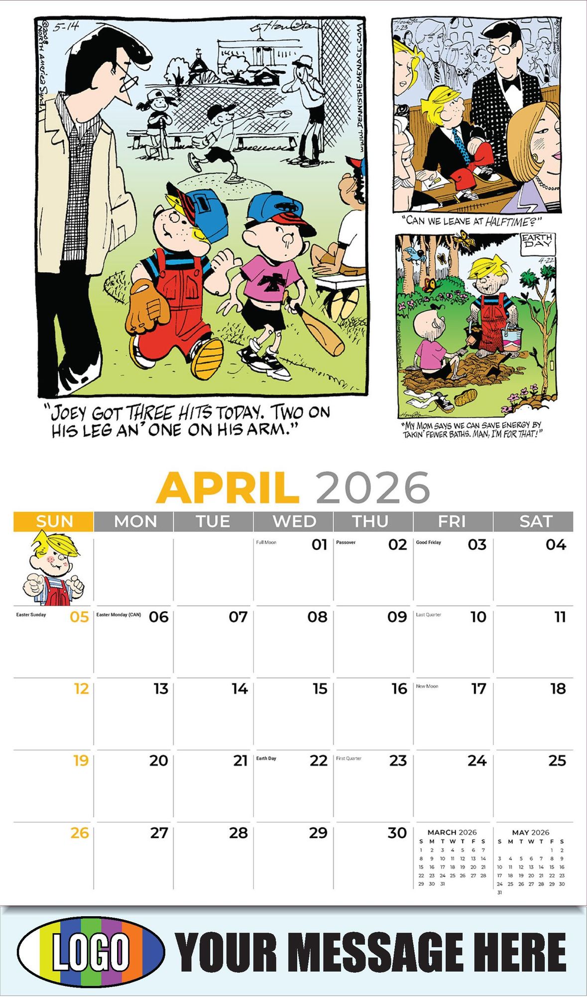 2026 Dennis the Menace Business Promotional Calendar