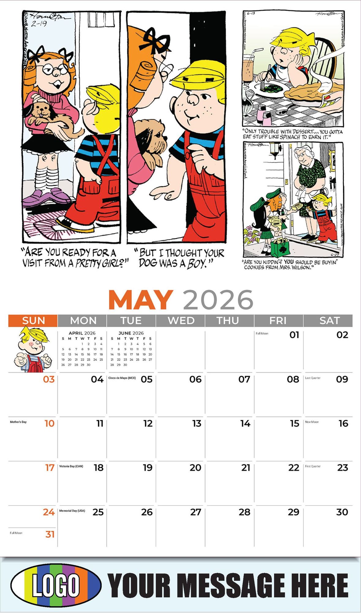 2026 Dennis the Menace Business Promotional Calendar