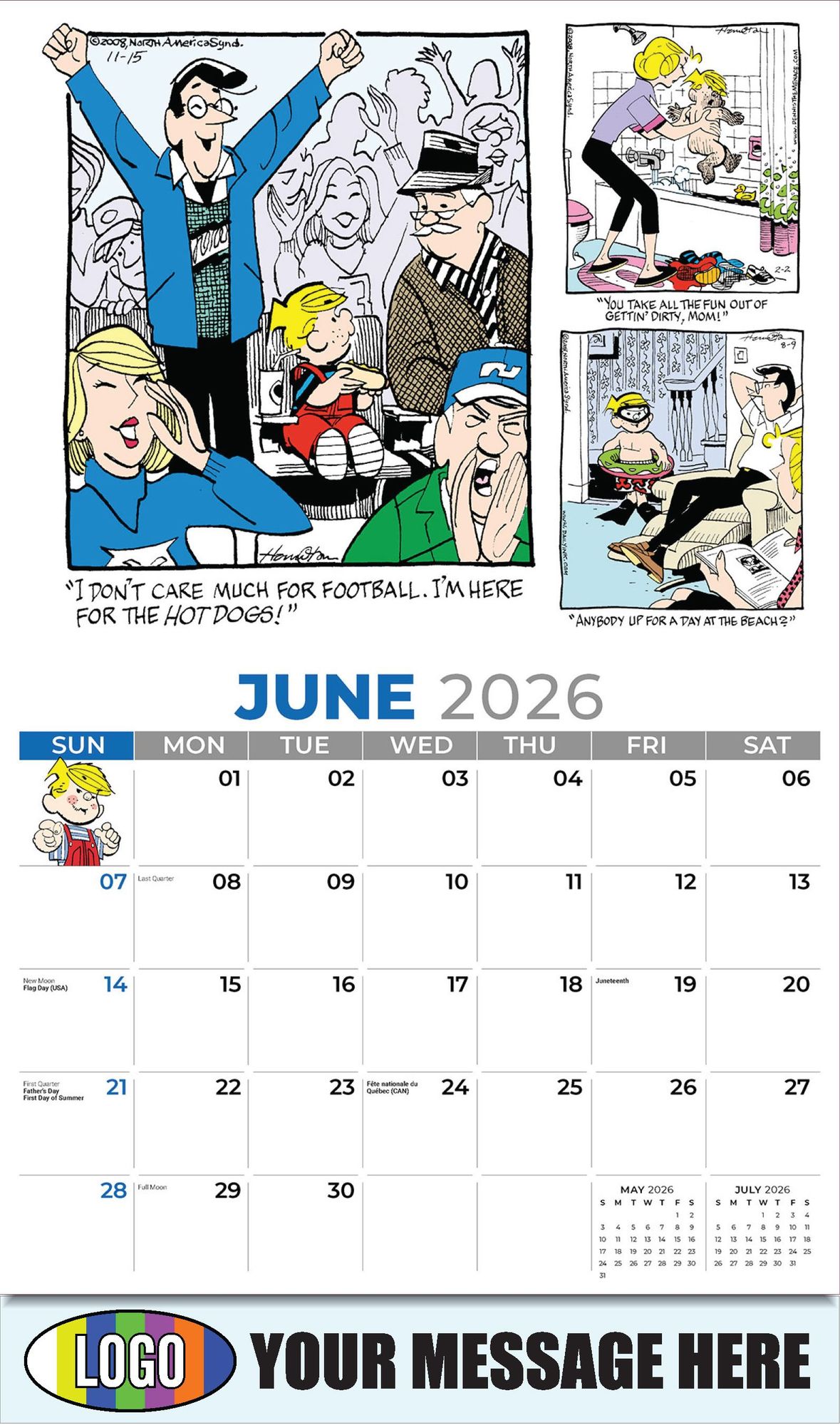 2026 Dennis the Menace Business Promotional Calendar
