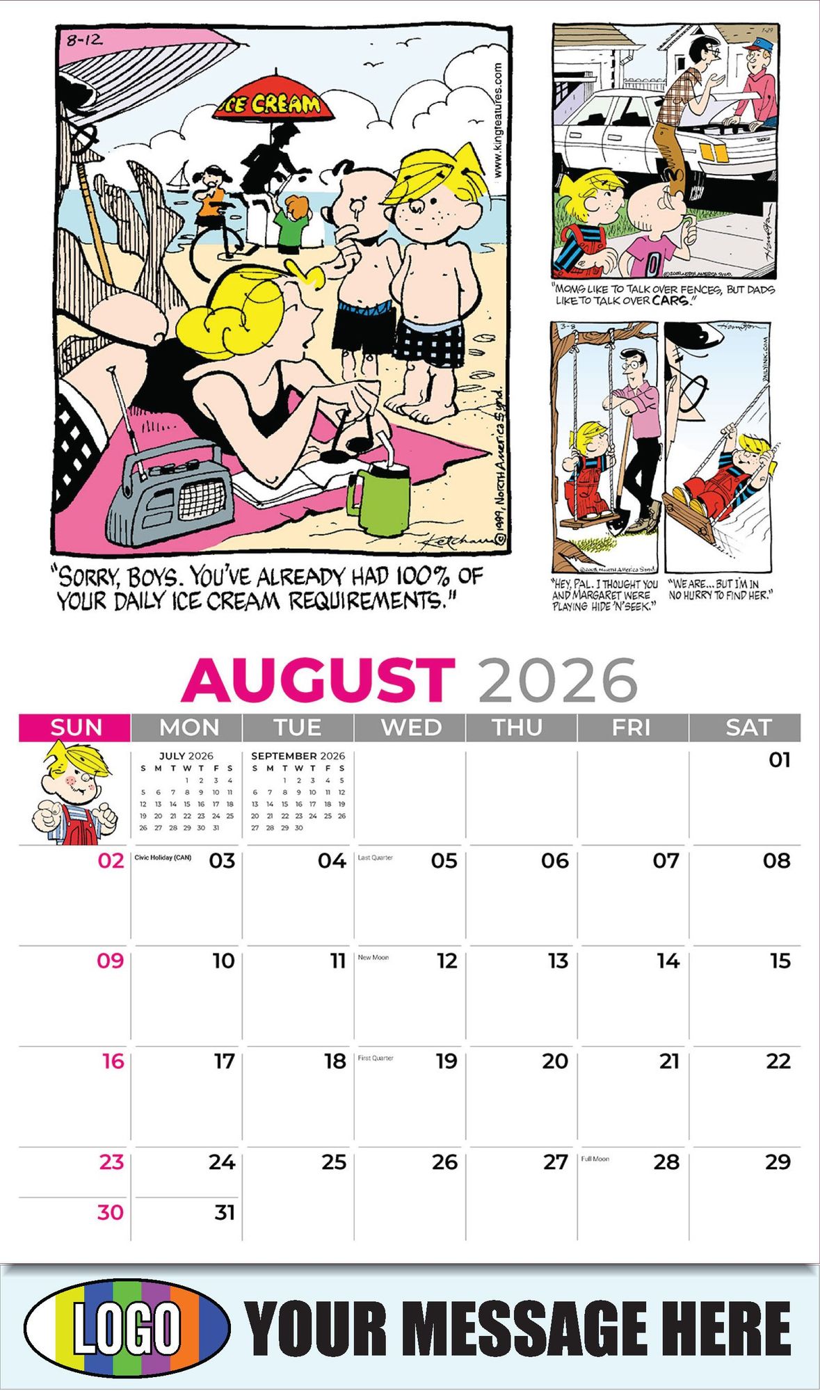 2026 Dennis the Menace Business Promotional Calendar