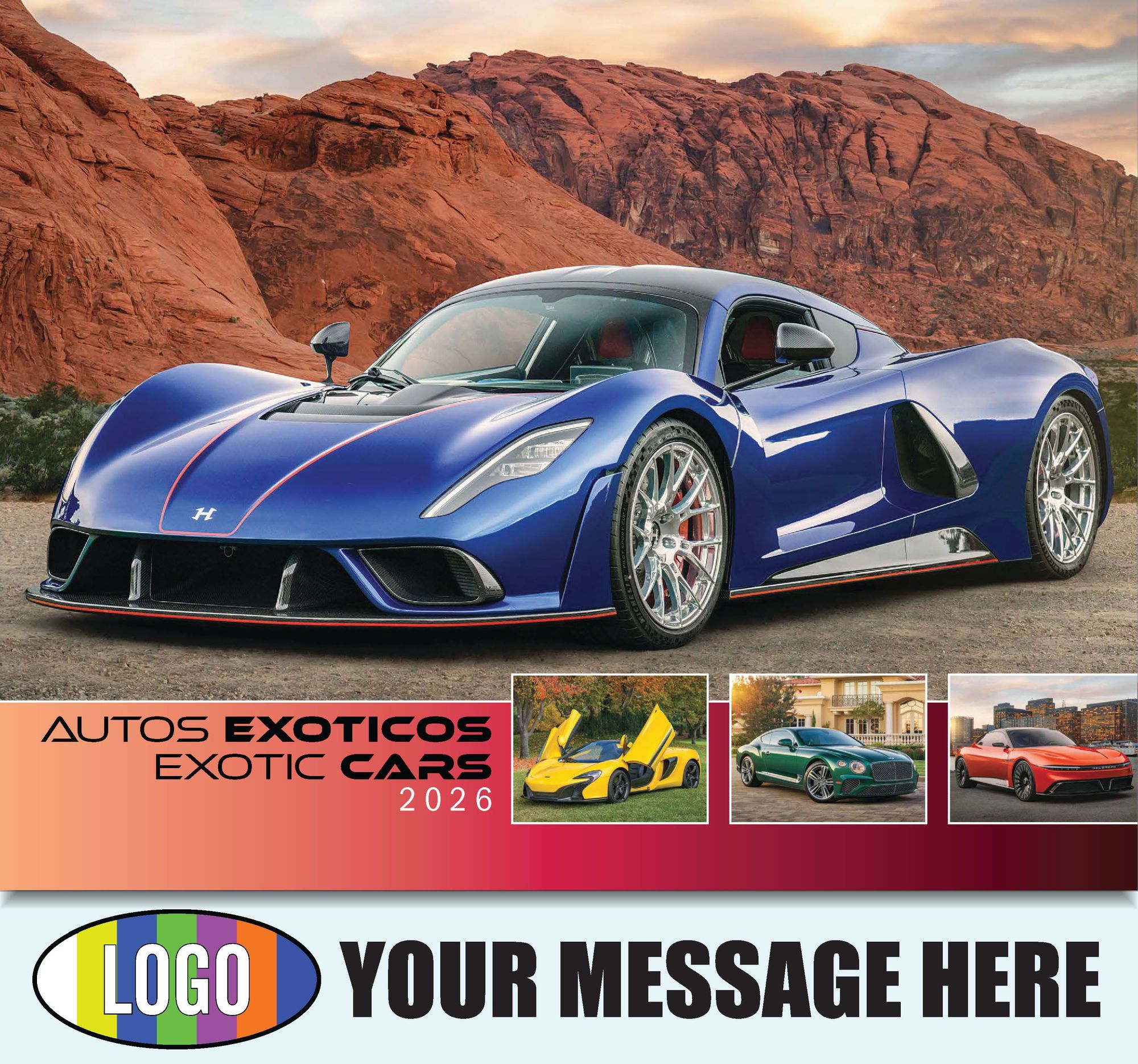 2026 Exotic Cars Bilingual Business Promotional Calendar