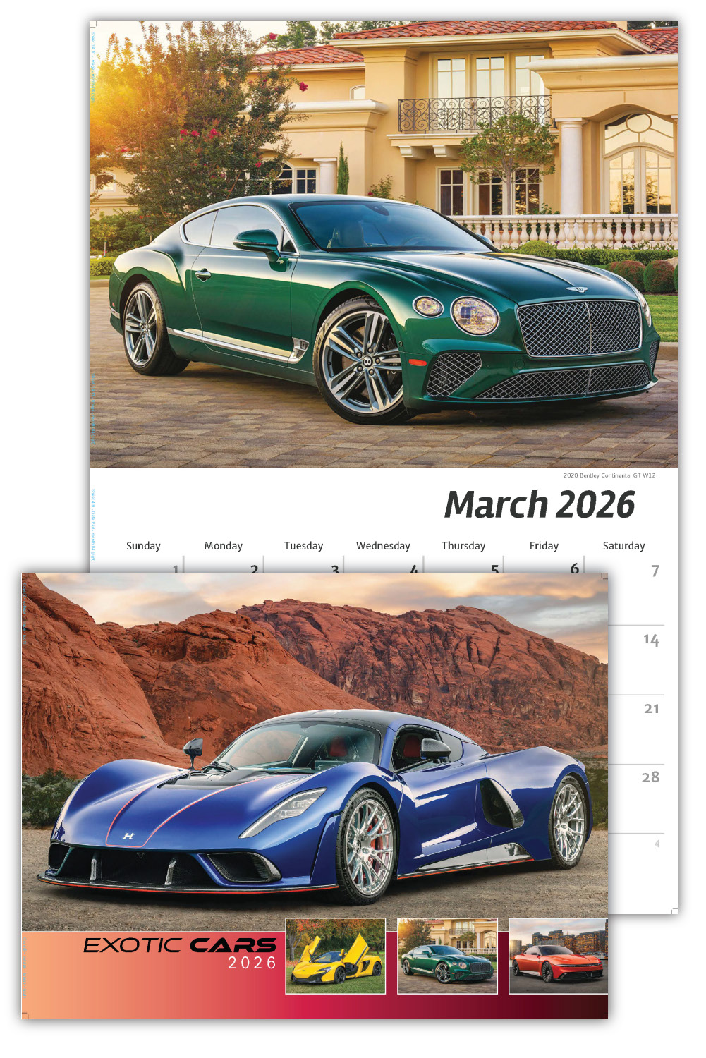 2026 Exotic Cars wall calendar