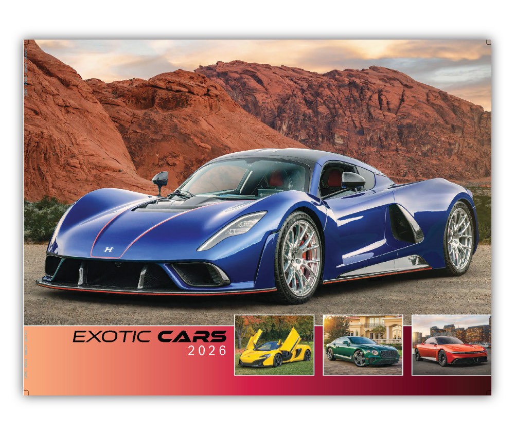 2026 Exotic Cars wall calendar