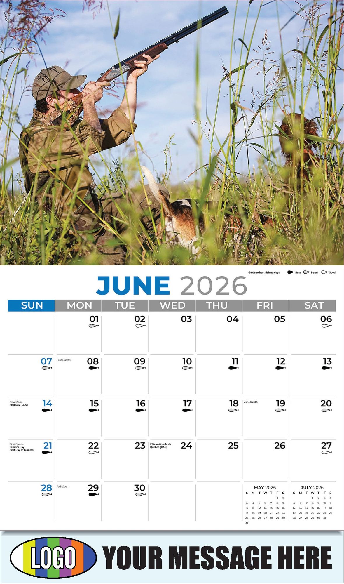 2026 Fishing and Hunting Business Promotional Calendar