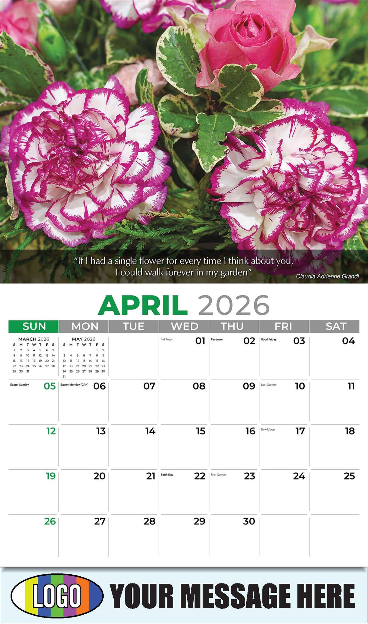 2026 Flowers and Gardens Business Promotional Calendar