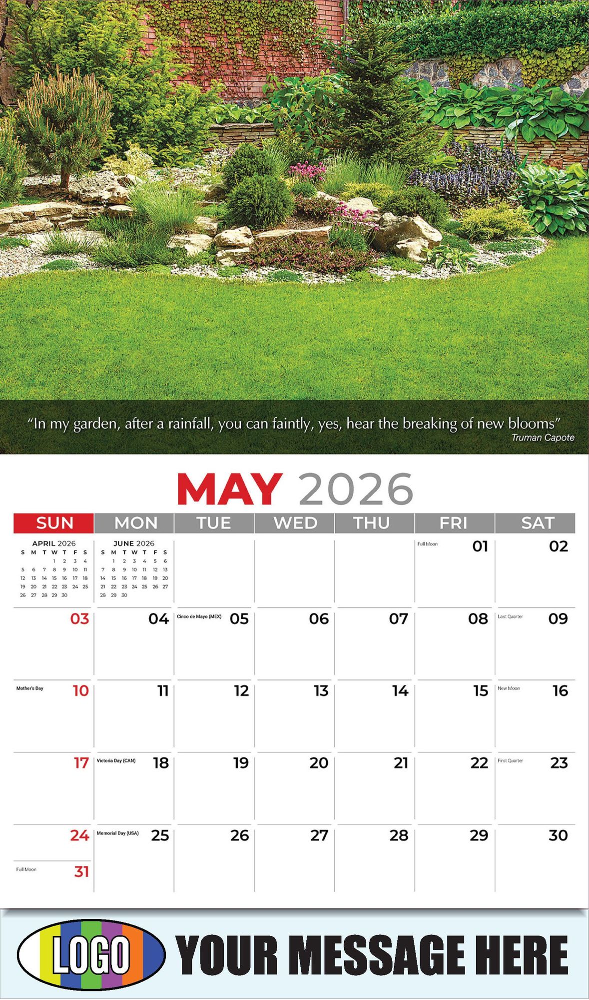 2026 Flowers and Gardens Business Promotional Calendar
