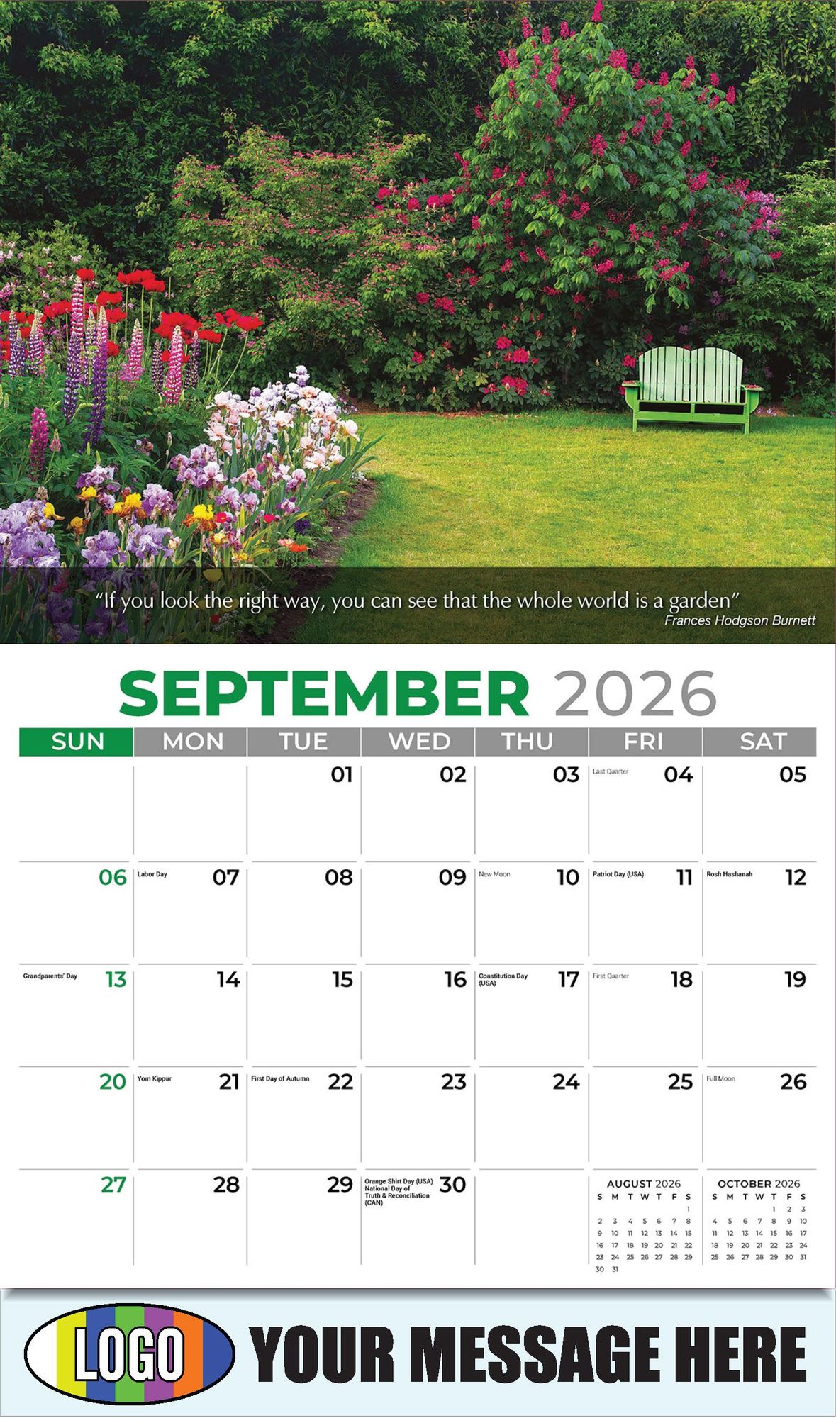 2026 Flowers and Gardens Business Promotional Calendar