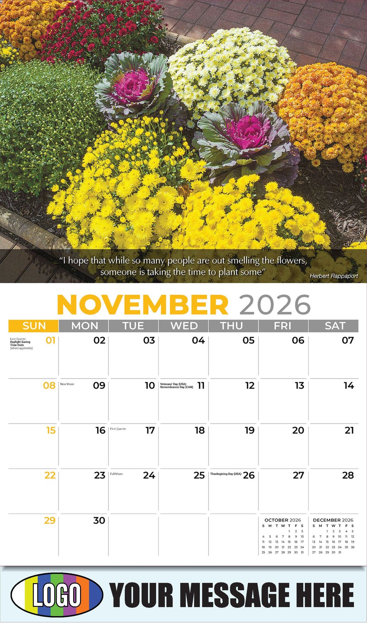 2026 Flowers and Gardens Business Promotional Calendar