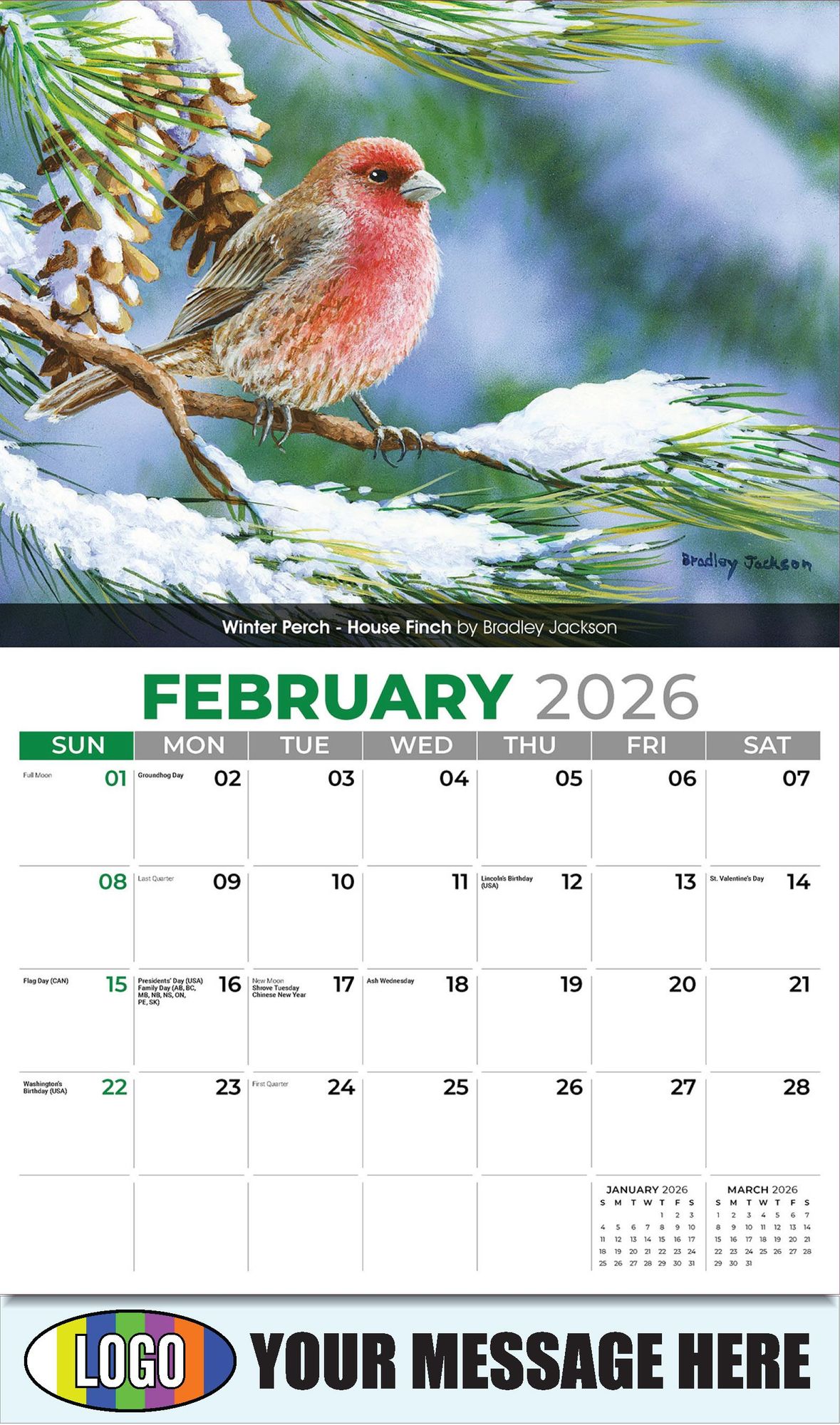 2026 Garden Birds Business Promotional Calendar