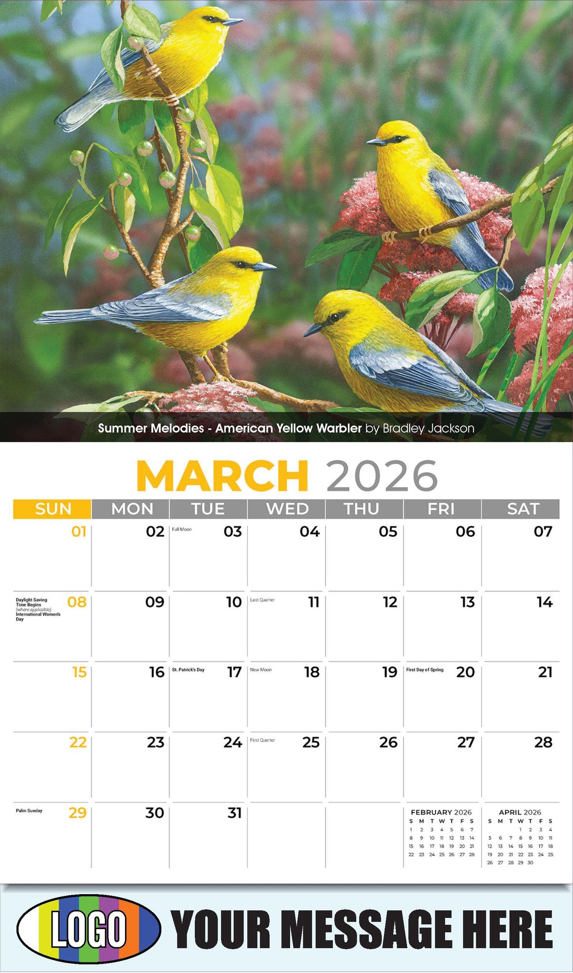 2026 Garden Birds Business Promotional Calendar